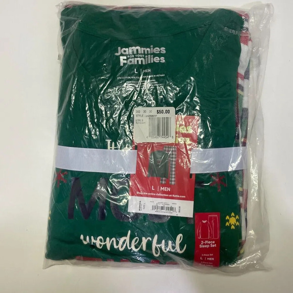 Jammies For Your Families Plaid Long Sleeve Christmas Pajama Set Size Large - Picture 1 of 6